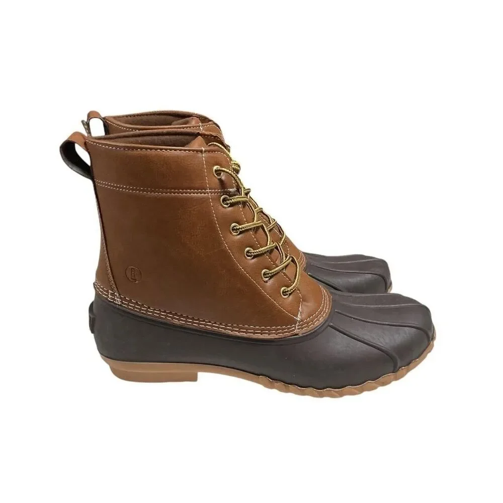 Lands End Haze Duck Boots Mens 12 Brown Water Resistant 3M Thinsulate Insulation